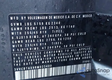 2024 Volkswagen Tiguan 2.0T Se R-Line Black из США, поврежденный, VIN 3VVCB7AX9RM023400